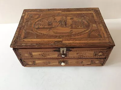 Napoleonic Suberb Prisoner Of War Straw Box With Great Designs And Colours & Vgc • £485