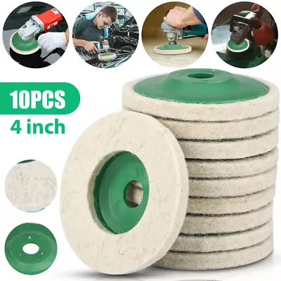 10Pcs 4  Wool Polishing Discs Finishing Wheel Buffing Pads For 100 Angle Grinder • $7.69