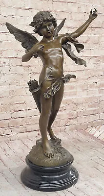 Handmade Large Baby Angel Putti Bronze Sculpture By Augustine Moreau • $349.50