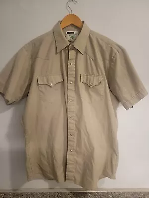 Vintage Mesquite Niver Men's XL Short Sleeve Pearl Snap Western Shirt Texas Made • $23