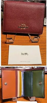 NEW Coach Small Snap Wallet In Colorblock Gold/Vintage Mauve Multi 76301 ( GV ) • $44.99