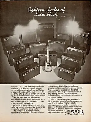 Vtg 1970s YAMAHA AMPS MAGAZINE PRINT AD Guitar Bass Amplifier Pinup Page • $17.73