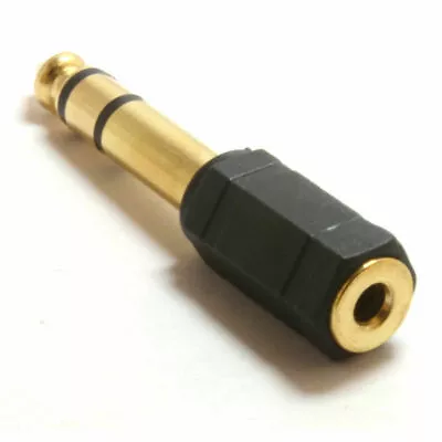 £2.19 • Buy Headphone Adapter Small To Big 3.5mm To 6.35mm Jack To Jack Audio Adaptor UK NEW