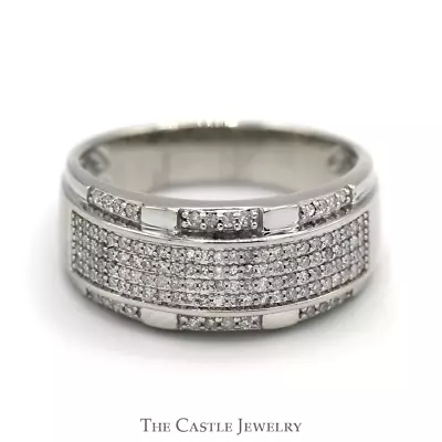 Men's 1/3cttw Pave Set Diamond Cluster Ring In 10k White Gold • $659