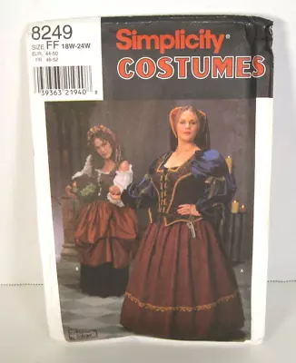 Simplicity Costumes 8249 Renaissance Corset Skirt Women's 18W-24W Pattern Uncut • $12.99