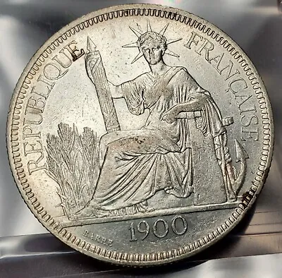 1900 French Indo-China World Silver Coin Au Details 900 Fine Silver • $95