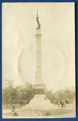 Michigan City Indiana In Washington Park Monument Real Photo Postcard RPPC • $5.75