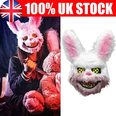 Adult Masquerade Bloody Plush Animal Mask Party Purge Halloween Cosplay Party UK • £7.89