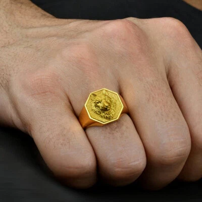 $1335.51 • Buy Fine Jewelry 18 Kt Real Solid Yellow Gold Wolf Head Men'S Ring Size 8,9,10,11,12