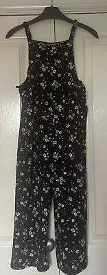 Girls Matalan Black Floral Daisy Trouser Play Suit  12 Yrs💐 Hardly Worn • £5