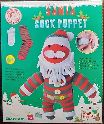 Santa Sock Puppet Toy. Make Your Own Fun Christmas. Craft Kit • £5.99