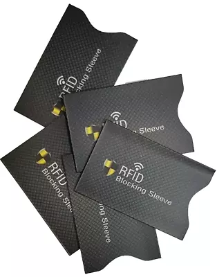 5 X RFID Blocking Sleeve NFC Anti Scan ID Credit Card Holder Case Black • $5.35