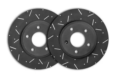 DIMPLED & SLOTTED REAR DISC Brake Rotors PAIR Fits MAZDA MX6 GE 1991 Onwards • $192.85