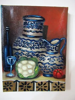 PUEBLA MEXICO STILL LIFE OIL ON CANVAS PAINTING 8  X 6  By Luis Jesus (unsigned) • $64.99