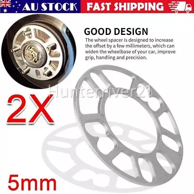 2PCS 5mm Alloy Aluminum Wheel Spacers Plate 4/5 Stud Multi-fit For 5x114.3 5x120 • $11.53