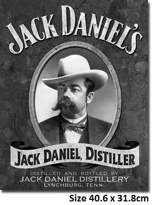 Jack Daniels Portrait Size 40.6 X 31.8 Cm Metal Tin Sign 1622 Licensed USA Made  • $15
