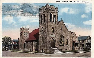 First Baptist Church In Ellwood City PA 1922 • $3