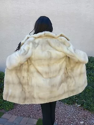 Genuine Natural Gray Mink Fur Coat Women's Jacket With Full Horizontal Pelts • $150