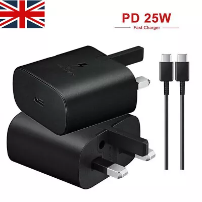 TYPE-C Fast Charger Plug  + 1m TYPE-C To TYPE-C Cable Universal - UK Hot • £7.43