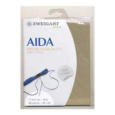 AIDA Zweigart Precute 16 Ct. Aida 3251 Color 300 Dirty Fabric For Cross Stitch  • £8.75