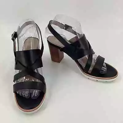 Johnston & Murphy Heeled Sandals Black Brown White Size 7 M 532 • $24.99