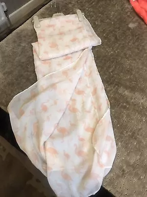 £2.50 • Buy Next Scarf - Flamingos / White & Peach / Cotton
