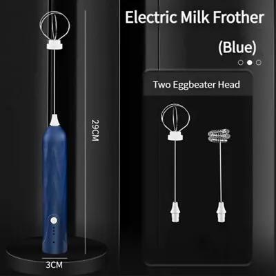 Electric Milk Frother Coffee Whisk Handheld Frappe Chocolate Mixer Rechargeable. • £8.85