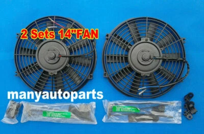 $46.01 • Buy 100% New 2* 14'' 12V Electric Radiator Cooling Thermo Fan +Mounting Kits 14 Inch