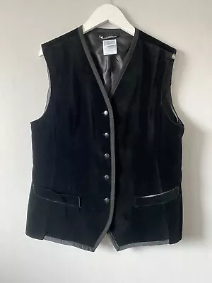 Vintage Laura Ashley Velvet Waistcoat Black Ladies UK 14 • £65.99