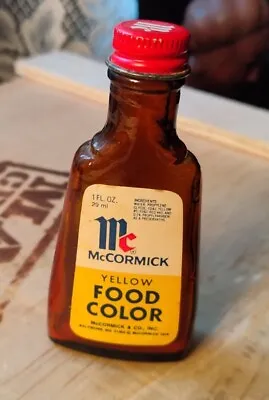 Vintage McCormick Glass Bottle Yellow Food Color  1 Ounce Size • $9.95