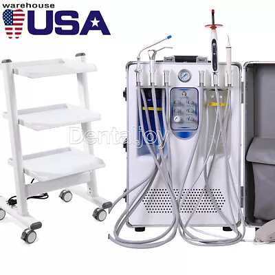 Dental Portable Mobile Delivery Unit Air Compressor Syringe Suction 4H/Trolley • $140.79