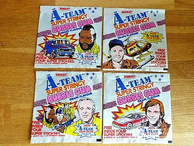 The A-team Set Of 4 Empty Barratt Bubble Gum Wrappers 1983 Scarce • $25.25