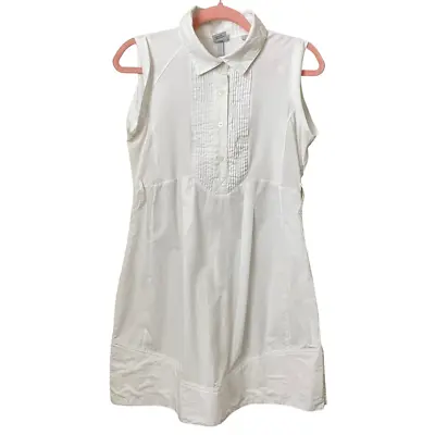Adidas Stella McCartney Shirt Dress Womens Medium White Tennis Mini Sleeveless • $39.98