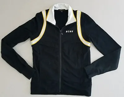  BCBG MAXAZRIA Black Zippered Warm-up Sweat Logo Running Jacket Womens Medium B4 • $20.20