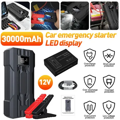 30000mAh Car Jump Starter Booster Box Power Bank Battery Charger Portable 12V • $39.98