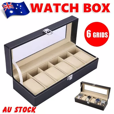 Watches Box Collect Display Case Holder Organizer Jewelry Storage Leather Boxes • $20.85