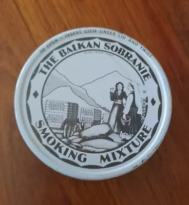 Vintage Tobacco Tin  The Balkan Sobraine  London • $15