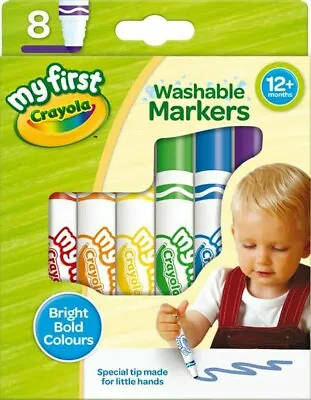 Crayola My First Markers Super Washable Felt Tip Pens & CRAYOLA CRAYONS 32 Pack • £10.99
