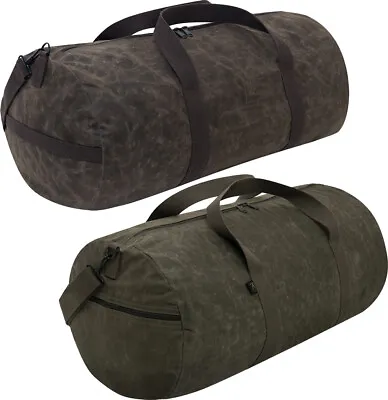 Waxed Canvas Shoulder Duffle Bag Water Resistant Large Carry Bag 24  X 12  X 12  • $26.99