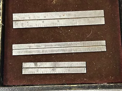 MACHINIST StCb2 Lot Of 3 Small Combination Set Rulers Starrett & Brown & Sharpe • $79.99