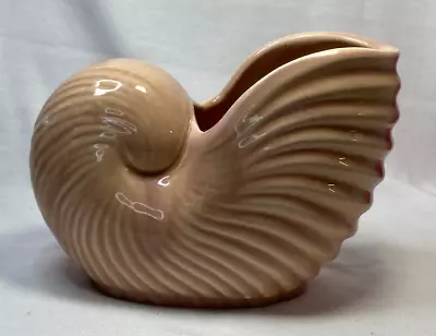 Art Deco Casey Ware Australian Art Pottery Nautilus Shell Shaped Vase Pink • $38