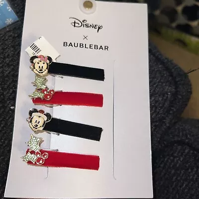 Disney X Baublebar  Minnie And Mickey Christmas Hair Clips • $10