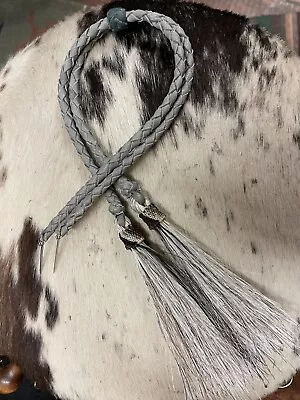 Usa Braided Leather Chin Deerskin Stampede Wind Strings Hat Tie Horsehair Horse • $75