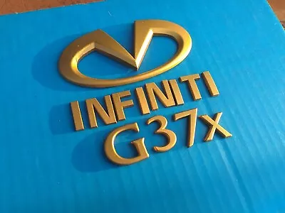 INFINITI G37x GOLD LETTERING EMBLEMS WITH LOGO • $44.50