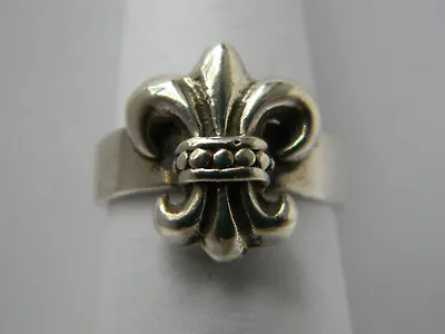 Vintage New Orleans Estate Fleur De Lis Ring 925 Sterling Silver Sz 6.5 • $29.99