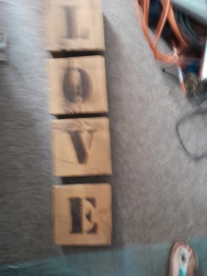 £4.99 • Buy Large Wooden Decorative Block Letters Love & Home Reversible 