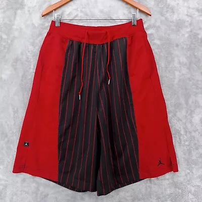 Vintage Nike Jordan Shorts Mens XL Red Black Pinstripe Mesh Basketball Jumpman • $99.95