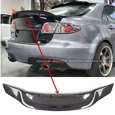 For 2003-2008 Mazda 6 Real Carbon Fiber Rear Trunk Lip Spoiler Wing • $215.33