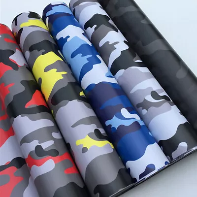 CAMOUFLAGE Sticker Vinyl Film Sheet ARMY Roll Wrap Car Bike Laptop Decoration • $9.99