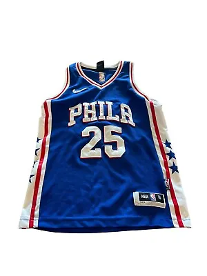 Philadelphia 76ers Ben Simmons NBA Kids Jersey Size 10 Years Blue Red #25 • $21.02